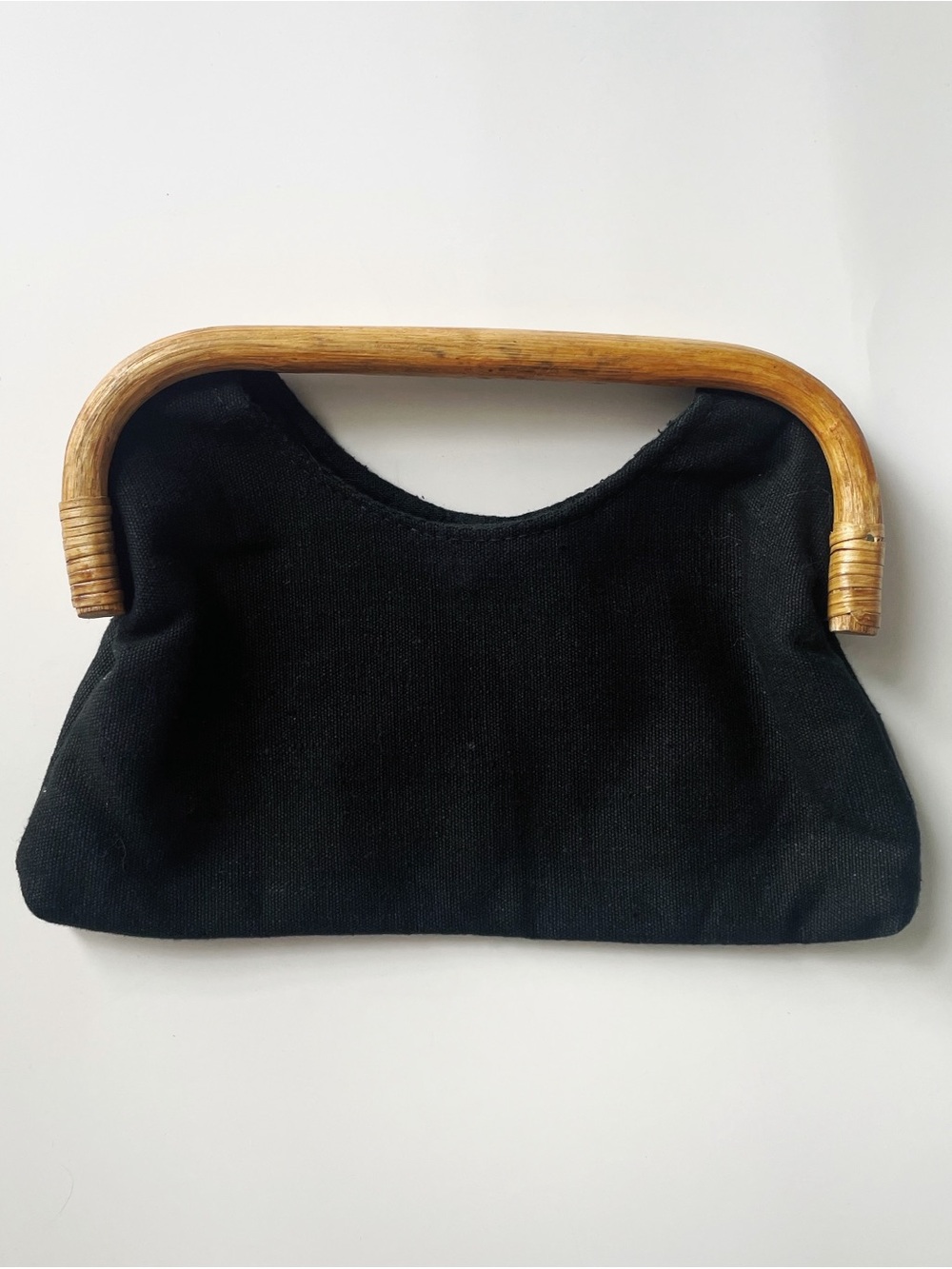 Vintage Handheld Clutch with Wooden Handle